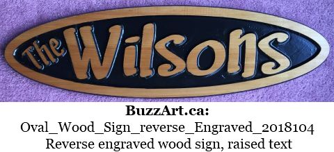 Oval wood sign